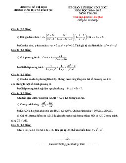 Đề giao lưu HSG Toán 8 năm 2016 – 2017 phòng GD&ĐT Chí Linh – Hải Dương