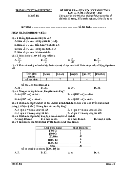 Đề giữa học kỳ 1 Toán 11 năm 2023 – 2024 trường THPT Nguyễn Trãi – Thanh Hoá