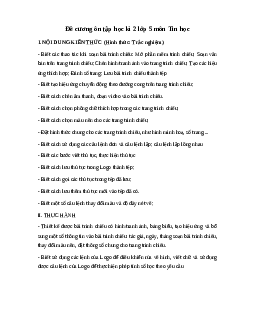 Đề cương ôn tập học kì 2 môn Tin Học lớp 5