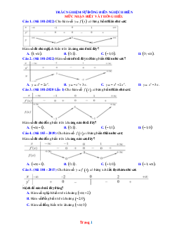TOP 65 Câu Trắc Nghiệm Tính Đơn Điệu Mức Thông Hiểu