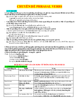 Chuyên Đề phrasal verbs ôn thi tốt nghiệp THPT (có đáp án)
