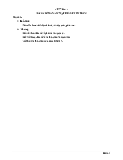 Chuyên đề hỗn số, số thập phân, phần trăm Toán 6