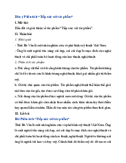 Phân tích “Tiếp xúc với tác phẩm” | Văn mẫu 11 Kết nối tri thức