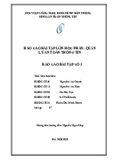 Báo cáo bài tập lớn môn Quản lý an toàn thông tin | Học viện Công Nghệ Bưu Chính Viễn Thông