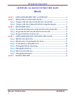Chuyên đề các bài toán về phân thức đại số bồi dưỡng học sinh giỏi Toán 8