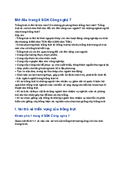 Giải Công nghệ 7 Bài 1: Giới thiệu về trồng trọt| Kết nối tri thức