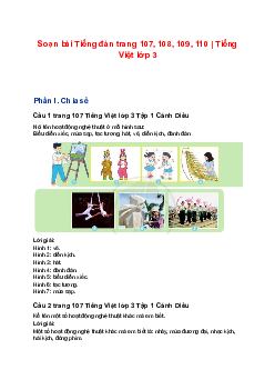 Soạn bài Tiếng đàn trang 107, 108, 109, 110 | Tiếng Việt lớp 3 Cánh diều