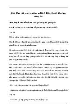 Hoạt động trải nghiệm 8: Người tiêu dùng thông thái | Kết nối tri thức