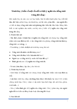 Soạn bài: Trình bày ý kiến về một vấn đề xã hội (ý nghĩa của tiếng cười trong đời sống) Ngữ Văn 8 | Kết nối tri thức
