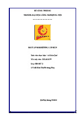 Bài Tập Marketing Căn Bản | Marketing | Đại học Hàng hải Việt Nam