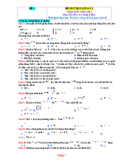 Đề thi Học kỳ 2 Toán 11 sách Cánh diều - Đề 1 ( có lời giải)