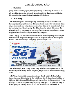 Lý thuyết về Chủ đề quảng cáo học phần Nguyên lý Marketing