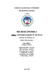 Microeconomics of the Beer Market in Vietnam | Microeconomics | Trường Đại học Quốc tế, Đại học Quốc gia Thành phố Hồ Chí Minh