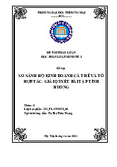 Sự giống và khác nhau của hộ kinh doanh cá thể với tổ hợp tác | Bài thảo luận luật kinh tế