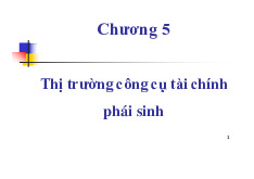Chương 5: Thị trường công cụ phái sinh - Môn Thị trường và các định chế tài chính - Đại Học Kinh Tế - Đại học Đà Nẵng