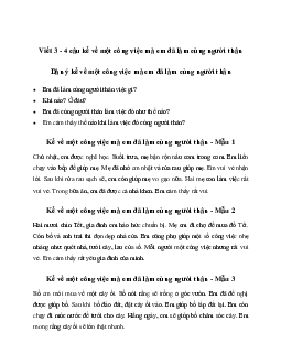 Tập làm văn lớp 2: Kể về một công việc mà em đã làm cùng người thân |  Kết Nối Tri Thức