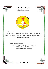 Báo cáo: Nghiên cứu Quy trình nghiệp vụ Thế giới di động và Ứng dụng CNTT vào Bán hàng môn Hệ thống thông tin quản lý | Học viện Ngân hàng