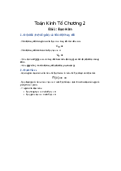 Toán Kinh Tế Chương 2  - Môn Toán cho các nhà kinh tế | Đại học Kinh Tế Quốc Dân