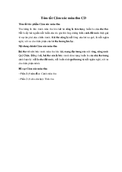 Tóm tắt Cảm xúc mùa thu Ngữ Văn 10 Cánh diều