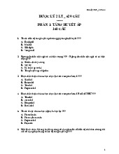 Trắc nghiệm Dược lý 2 | Đại học Nguyễn Tất Thành