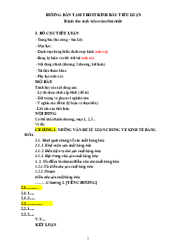 Hướng dẫn trình bày tiểu luận | Kinh Tế Chính Trị Mác - Lênin | Đại học Khoa học Xã hội và Nhân văn, Đại học Quốc gia Thành phố HCM