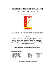 Việt Nam chiến đấu và chiến thắng 1946-1954” và vai trò của chủ tịch Hồ Chí Minh trong quá trình lãnh đạo nhân dân tagiành thắng lợi trong cuộc kháng chiến chống thực dân Pháp cứu nước (1946-1954) | Bài thu hoạch Tư tưởng Hồ Chí Minh