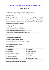 Đề Thi Cuối Học Kì 2 Lớp 4 Môn Tiếng Anh -  Tiếng Anh 4