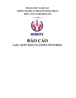 Bài báo cáo thực hành môn An toàn thông tin LAB 02: Quét mạng (Scanning Networks) | Đại học Sư phạm Kỹ thuật Thành phố Hồ Chí Minh
