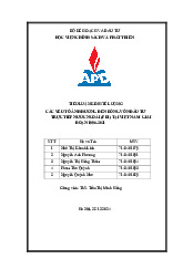 Các yếu tố ảnh hưởng đến dòng vốn đầu tư trực tiếp nước ngoài (FDI) tại Việt Nam giai đoạn 1996-2021 | Tiểu luận Môn Kinh tế lượng - Học viện Chính sách và Phát triển