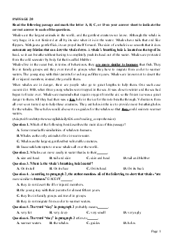 PASSAGE 20_Theme 1. Environment and Nature (Môi trường và thế giới tự nhiên)