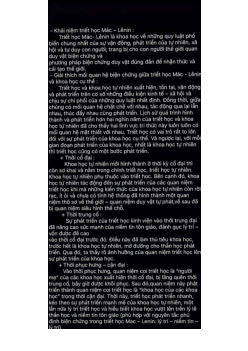 Khái niệm triết học mác - lênin ?