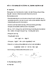 Bài xác định hàm lượng SO2 trong không khí | Công nghệ hóa học | Trường Đại học Công nghiệp TP.HCM