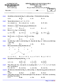 Đề khảo sát Toán 12 lần 3 năm 2023 – 2024 trường THPT Kim Liên – Hà Nội