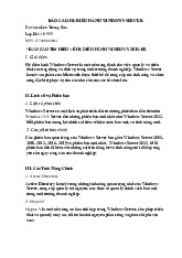 Báo cáo tìm hiểu về Hệ điều hành Windows Server K66A-HTTT | Đại học Lâm nghiệp