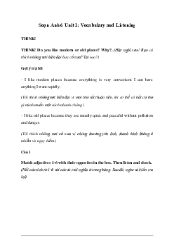 Giải Tiếng Anh 6 Unit 1: Vocabulary and Listening - Friends Plus