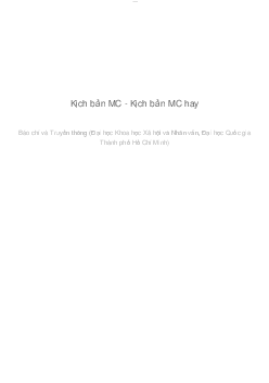 Kịch bản MC - Kịch bản MC hay | Báo chí và truyền thông  | Đại học Khoa học Xã hội và Nhân văn, Đại học Quốc gia Thành phố HCM