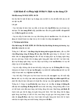 Giải Kinh tế và Pháp luật 10 Bài 9: Dịch vụ tín dụng CD