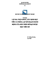 Bài Tập SWOT: Đánh Giá Bản Thân & Lập Kế Hoạch 5 Năm (QT2023)