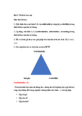 Phân Tích và Thiết Kế Bảo Mật Hệ Thống TT: Mô Hình C-I-A & A-A-A | Phân tích thiết kế hệ thống | Trường Đại học Thủ Dầu Một