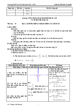 Giáo án Giải tích 12 cơ bản – Phạm Việt Hương