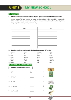 Bài tập Tiếng Anh 6 chương trình mới Bài 1: My New School (có đáp án)-Mai Lan Hương-Hà Thanh Uyên