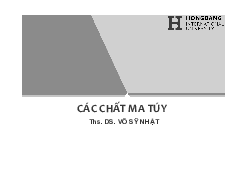 Bài 5: Các chất ma túy - Hóa học | Trường đại học Quốc tế Hồng Bàng