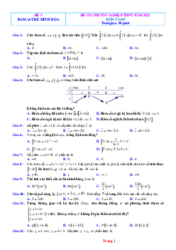 Đề ôn thi TN THPT 2022 môn Toán phát triển từ đề minh họa -Đề 5 (có lời giải chi tiết)