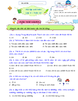 Giải Bài tập cuối tuần lớp 4 môn Toán Chân trời sáng tạo - Tuần 15