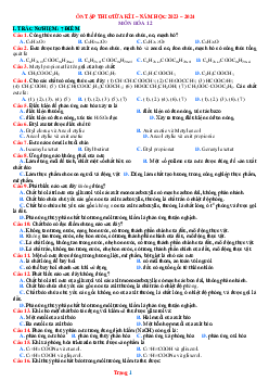 100 câu trắc nghiệm ôn tập hóa học 12 giữa học kỳ I (có đáp án)