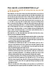 Phân biệt đối xử (DISCRIMINATION) là gì ?