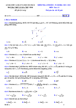 Đề cuối kì 2 Toán 11 năm 2022 – 2023 trường THPT Lương Thế Vinh – Quảng Ngãi