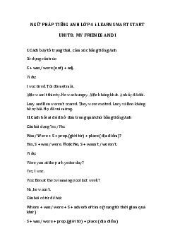 Ngữ pháp unit 8 lớp 4  Smart Start My friends and I