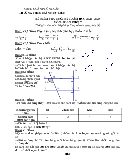 Đề cuối kỳ 1 Toán 7 năm 2022 – 2023 trường THCS Trần Huy Liệu – TP HCM