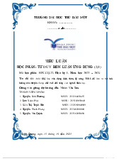 Tiểu luận TƯ DUY BIỆN LUẬN ỨNG DỤNG (2,0) môn Tư duy biện luận ứng dụng - Trường Đại học Thủ Dầu Một.